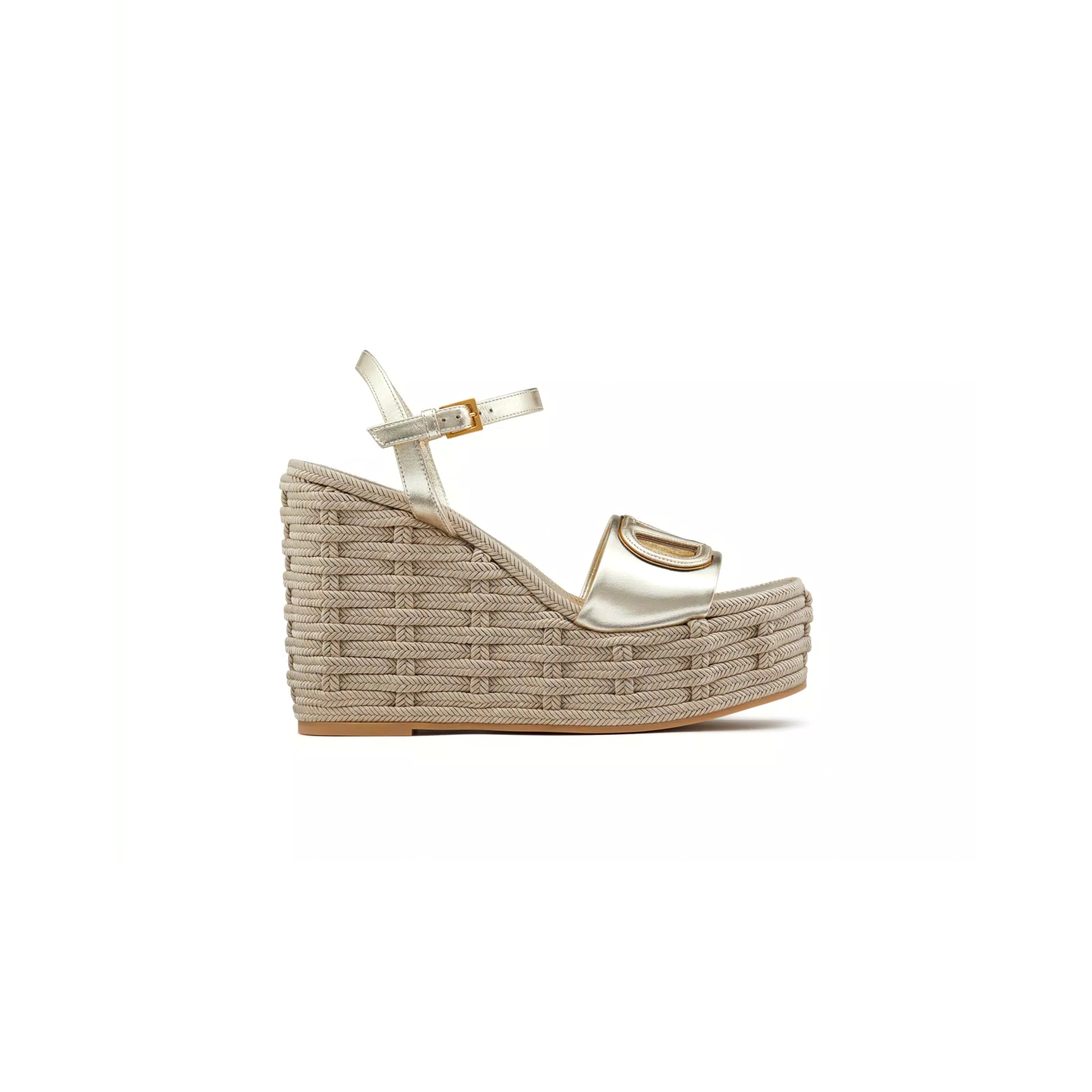 VALENTINO VLOGO CUT-OUT WEDGE SANDAL IN LAMINATED NAPPA LEATHER 110MM 4W2S0IJ6KPZ_YH4 VALENTINO VLOGO CUT-OUT WEDGE SANDAL IN LAMINATED NAPPA LEATHER 110MM 4W2S0IJ6KPZ_YH4